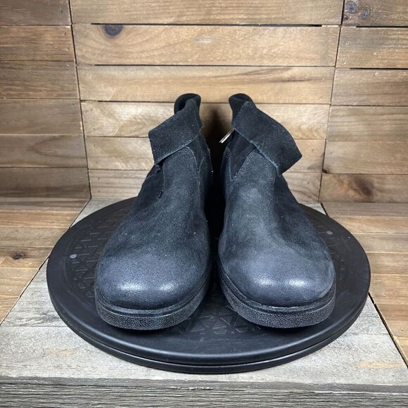 UGG Womens Sz 8.5 Black Josefene Cuff Suede Ankle Casual Zip Up Boots NO INSOLES - Picture 2 of 10